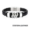Steel & Matte Black Leather Bohemian Bracelet