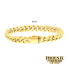 8mm 18K Gold IP Steel Matte Miami Cuban Chain Bracelet