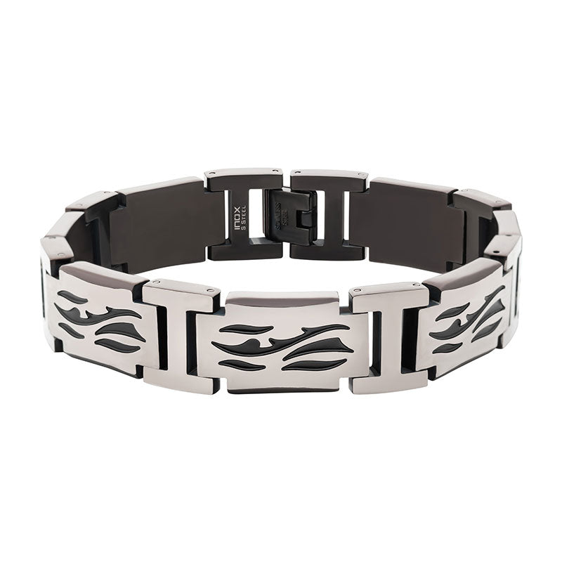 Black IP Steel Link Bracelet