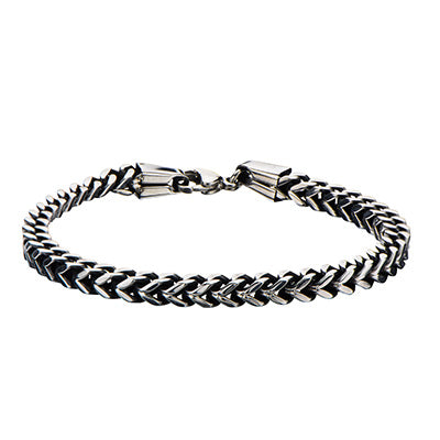 Black Oxidize Franco Chain Bracelet