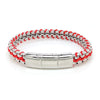 Matte Steel Box Chain Wax Cord Bracelet