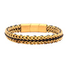 Matte Gold IP Steel Foxtail Chain Wax Cord Bracelet