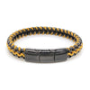 Matte Black IP Steel Box Chain Wax Cord Bracelet
