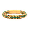 Matte Gold IP Steel Foxtail Chain Wax Cord Bracelet