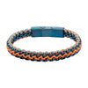 Matte Blue IP Steel Box Chain Wax Cord Bracelet