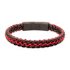 Matte Black IP Steel Box Chain Wax Cord Bracelet