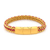 Matte Gold IP Steel Foxtail Chain Wax Cord Bracelet