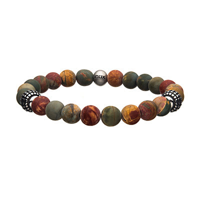 8mm Piccaso Jasper Stone Bead Bracelet