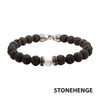 8mm Howlite & Black Lava Bead Bracelet