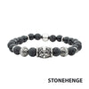 Black Onyx & Lava Stone Bead Bracelet