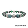 Black Onyx Green Tiger Eye & Lapis Lazuli Stone Bead Bracelet