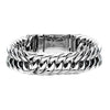 Steel Shiny Double-Layer Curb Colossi Link & Chain Bracelet