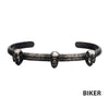 Antiqued Gun Metal Skull Bangle Bracelet