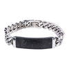 Solid Carbon Graphite & Steel ID Chain Bracelet