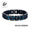 Black IP Blue IP & Solid Carbon Fiber Center Link Bracelet