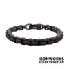 8mm Matte Black IP Steel Bold Box Chain Bracelet