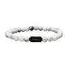 White Howlite Gemstone Stretch Bead Bracelet