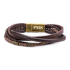 Multi-Layer Brown Leather & Brown Hematite Beads Bracelet