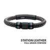 Brown Cowhide Leather Braided Bracelet