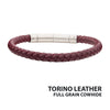 6mm Burgundy Cowhide Leather Bracelet