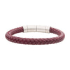 8mm Burgundy Cowhide Leather Bracelet