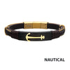 Brown Leather Anchor Bracelet