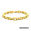 8mm Matte 18K Gold IP Steel Faceted Interlock Link Chain Bracelet