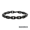 8mm Black IP Steel Faceted Interlock Link Chain Bracelet