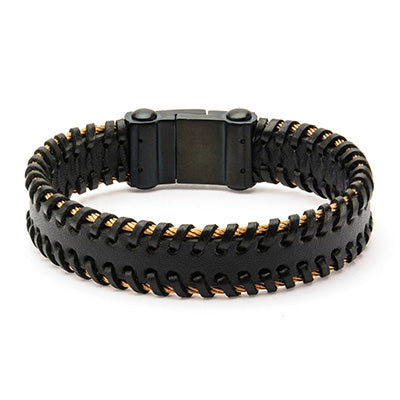 Black Leather Edge Bracelet