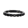 Steel & Black IP Bold Box Bracelet