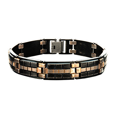 Antique Metal & Bronze Tone Tile Bracelet