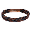 Brown & Black Braided Leather Bracelet