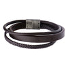 Brown Leather Layered Bracelet