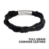 Multi Black Cowhide Leather Bracelet