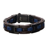 Blue Brown & Black Leather Bracelet