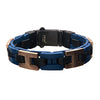 Blue Brown & Rose Gold Leather Bracelet