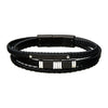 Black Leather Bar Bracelet