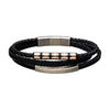 Black Leather Bar Bracelet