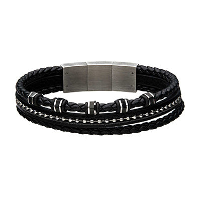 Black Braided Leather Bracelet
