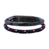 Blue, White & Red Nylon Cord Denim Stacking Duo Bracelet