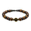 Brown & Black Beads in Cross & Skull Bracelet