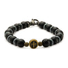 Black Beads in Cross & Skull Bracelet