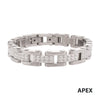 Steel Matte Pyramid Stud Pattern Link Bracelet
