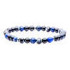 Sodalite Black Agate Snowflake Steel Beaded Stretch Bracelet