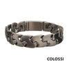 Matte Steel & Gun Metal IP Big Double Chain Colossi Z-Link Bracelet