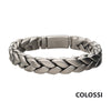 Matte Steel Big Double Spiga Chain Bracelet