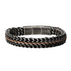 Antique Finish Steel Foxtail Chain Wax Cord Bracelet