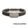 Double Strand Gray Leather Bracelet