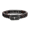 Black & Brown Braided Leather Bracelet
