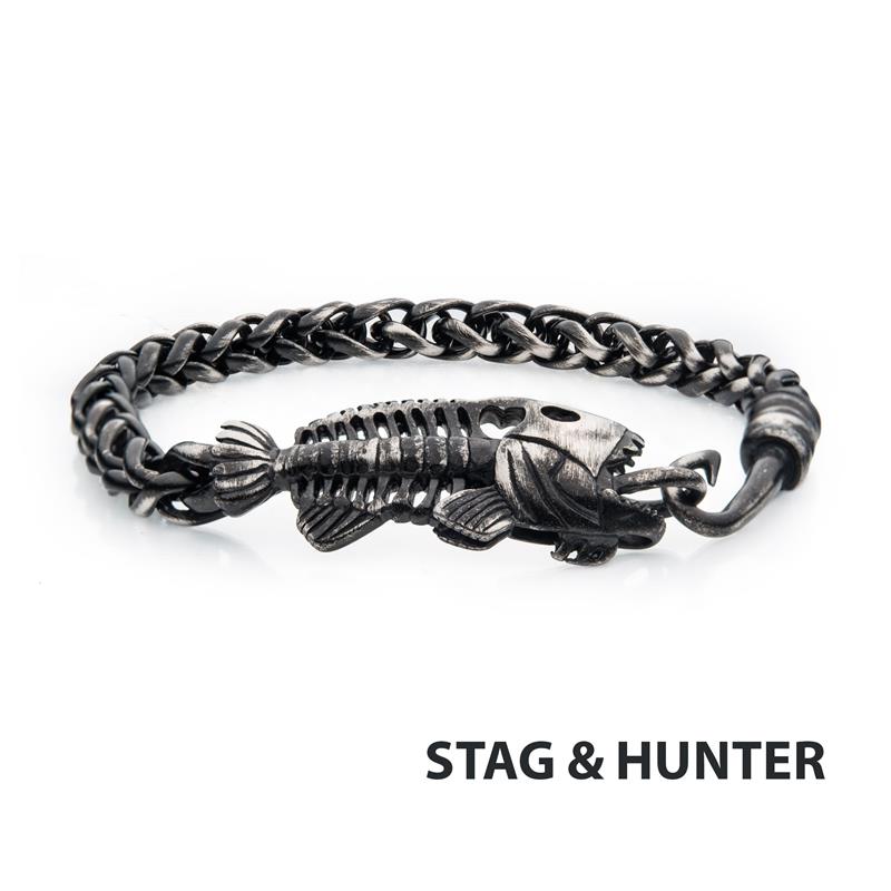 Gun Metal IP Wheat Chain Bracelet